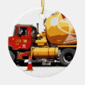 Geweldige cementtruck 6 keramisch ornament (Voorkant)