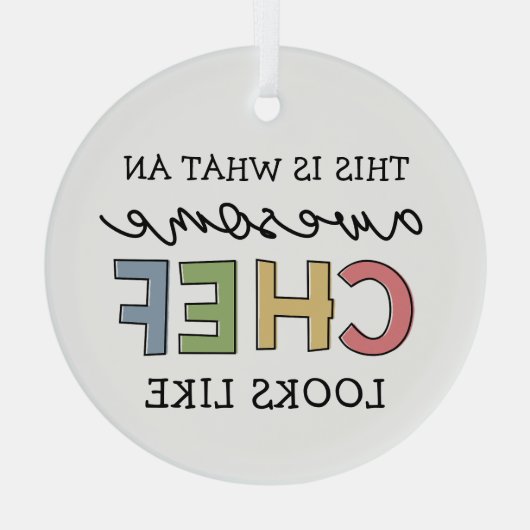 Geweldige Chef Gifts | Beste Chef Ever Funny Gift Glas Ornament (Achterkant)