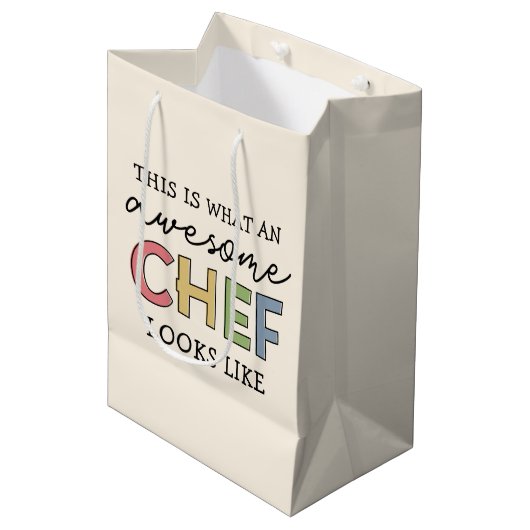 Geweldige Chef Gifts | Beste Chef Ever Funny Gift Medium Cadeauzakje (Voorkant Gekanteld)