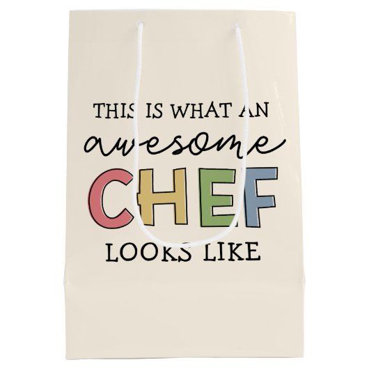 Geweldige Chef Gifts | Beste Chef Ever Funny Gift Medium Cadeauzakje (Achterkant)