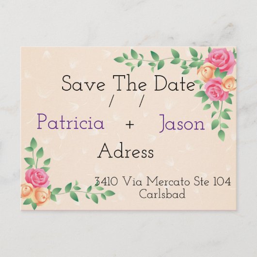 geweldige chic design met de datum aankondigingskaart (Voorkant)