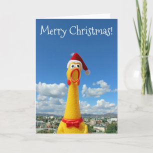 Geweldige Chicken Christmas Kaart! Feestdagen Kaart