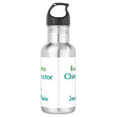 Geweldige Chiropractor Groene Blauwgroen Tekst Waterfles (Voorkant)