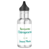 Geweldige Chiropractor Groene Blauwgroen Tekst Waterfles (Links)
