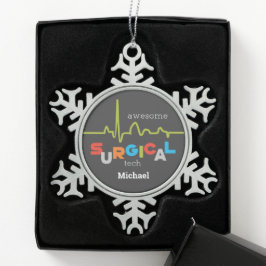 Geweldige chirurgische technische week personalise tin sneeuwvlok ornament