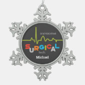 Geweldige chirurgische technische week personalise tin sneeuwvlok ornament (Voorkant)