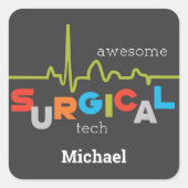 Geweldige chirurgische technische week personalise vierkante sticker (Voorkant)