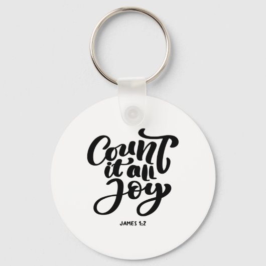 Geweldige Christelijke Count It All Joy Sleutelhanger (Voorkant)