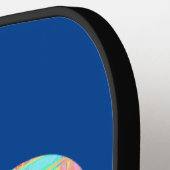 Geweldige Chroom Metallic Neon Rainbow Heart Pickleball Paddle (Links Detail)