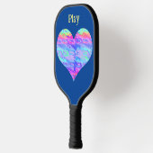 Geweldige Chroom Metallic Neon Rainbow Heart Pickleball Paddle (Links)