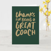 Geweldige coach groen goud leuk bedankt kaart (Gele Bloem)