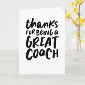 Geweldige coach zwart-wit handgeschreven bedankt kaart (Gele Bloem)