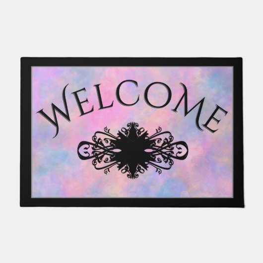 Geweldige combinatie van pastelkleuren Welcome Sta Deurmat (Voorkant)