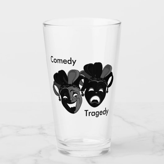 Geweldige Comedy en Tragedy Theatre Jester Maskers Glas (Voorkant)