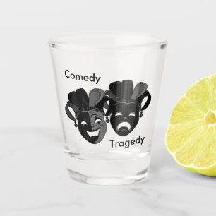 Geweldige Comedy en Tragedy Theatre Masks Shot Glas
