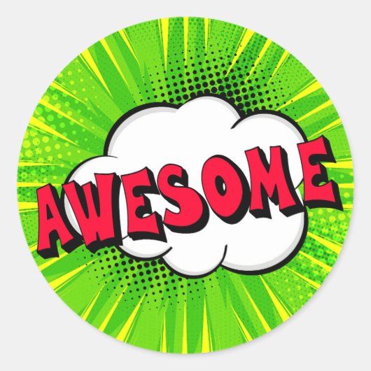 Geweldige Comic Book Pop Art Sticker (Voorkant)