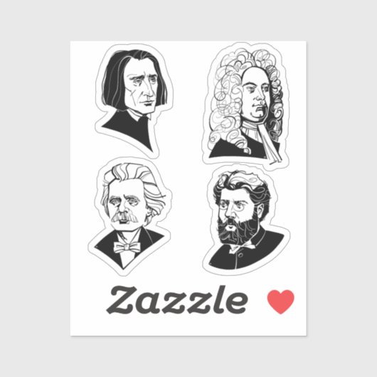 Geweldige componisten - set 1 - sticker (Vel)