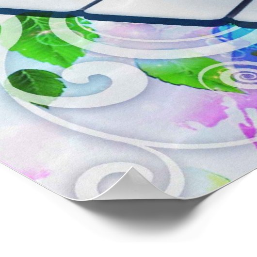 Geweldige cool blauw cirkelvormig lichteffect op d poster (Hoek)