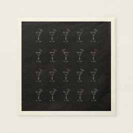 Geweldige Cool Neon Martini bril Servet