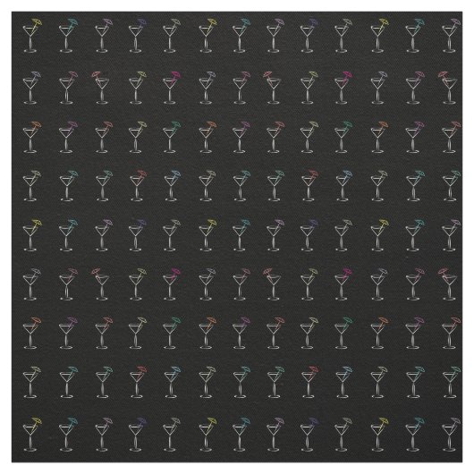 Geweldige Cool Neon Martini Glasses Stof (Swatch)