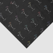 Geweldige Cool Neon Martini Glasses Tissuepapier (Detail)