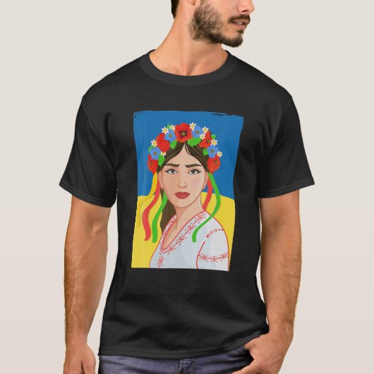 Geweldige Cool Oekraïens meisje Kunst Oekraïne Pri T-shirt (Voorkant)