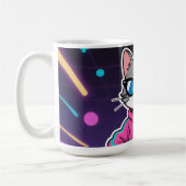Geweldige Cool Retro Gamer Cat Full Afbeelding Koffiemok (Links)