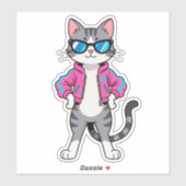 Geweldige Cool Retro Gamer Cat Sticker (Vel)