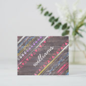 Geweldige Cool trendy Aztec tribal Andes wood Briefkaart (Staand voorkant)