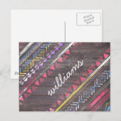Geweldige Cool trendy Aztec tribal Andes wood Briefkaart (Voorkant / Achterkant)