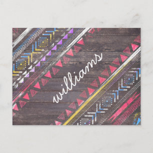 Geweldige Cool trendy Aztec tribal Andes wood Briefkaart