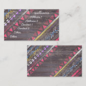 Geweldige Cool trendy Aztec tribal Andes wood Visitekaartje (Voorkant / Achterkant)