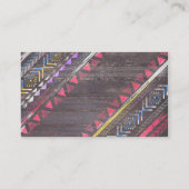 Geweldige Cool trendy Aztec tribal Andes wood Visitekaartje (Achterkant)