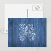 geweldige coole Antiek werking witte octopus Briefkaart (Voorkant / Achterkant)