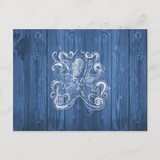 geweldige coole Antiek werking witte octopus Briefkaart (Voorkant)