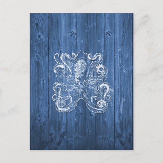geweldige coole Antiek werking witte octopus Briefkaart (Voorkant)