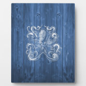 geweldige coole Antiek werking witte octopus Fotoplaat (Voorkant)