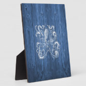 geweldige coole Antiek werking witte octopus Fotoplaat (Zijkant)