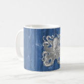geweldige coole Antiek werking witte octopus Koffiemok (Voorkant links)