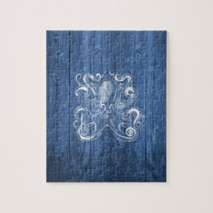 geweldige coole Antiek werking witte octopus Legpuzzel