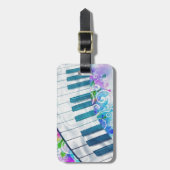 Geweldige, coole, blauwe, cirkelvormige lichteffec bagagelabel (Voorkant verticaal)