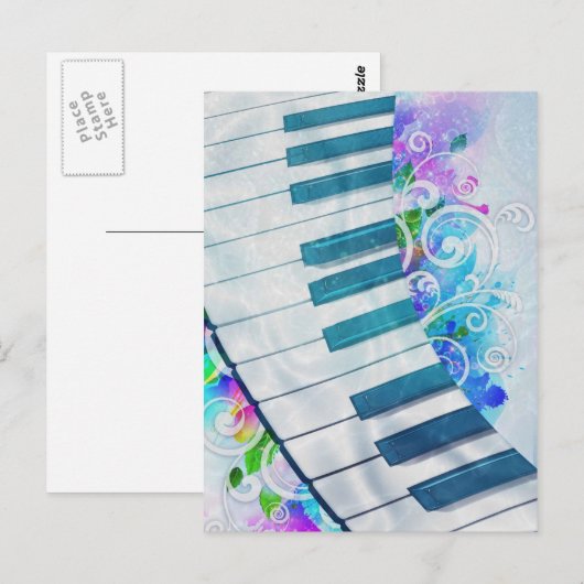 Geweldige, coole, blauwe, cirkelvormige lichteffec briefkaart (Voorkant / Achterkant)