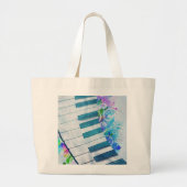 Geweldige, coole, blauwe, cirkelvormige lichteffec grote tote bag (Voorkant)