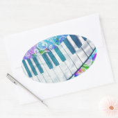 Geweldige, coole, blauwe, cirkelvormige lichteffec ovale sticker (Envelop)