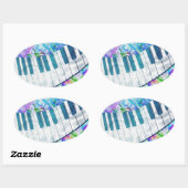 Geweldige, coole, blauwe, cirkelvormige lichteffec ovale sticker (Vel)