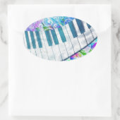 Geweldige, coole, blauwe, cirkelvormige lichteffec ovale sticker (Tas)