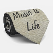 Geweldige coole "Music is Life" kleurrijke muziekn Stropdas (Opgerold)