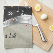 Geweldige coole "Music is Life" kleurrijke muziekn Theedoek (Quarter Fold)