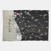 Geweldige coole "Music is Life" kleurrijke muziekn Theedoek (Horizontaal)