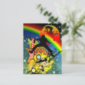 Geweldige coole muziekdanser silhouette guitar pla briefkaart (Staand voorkant)